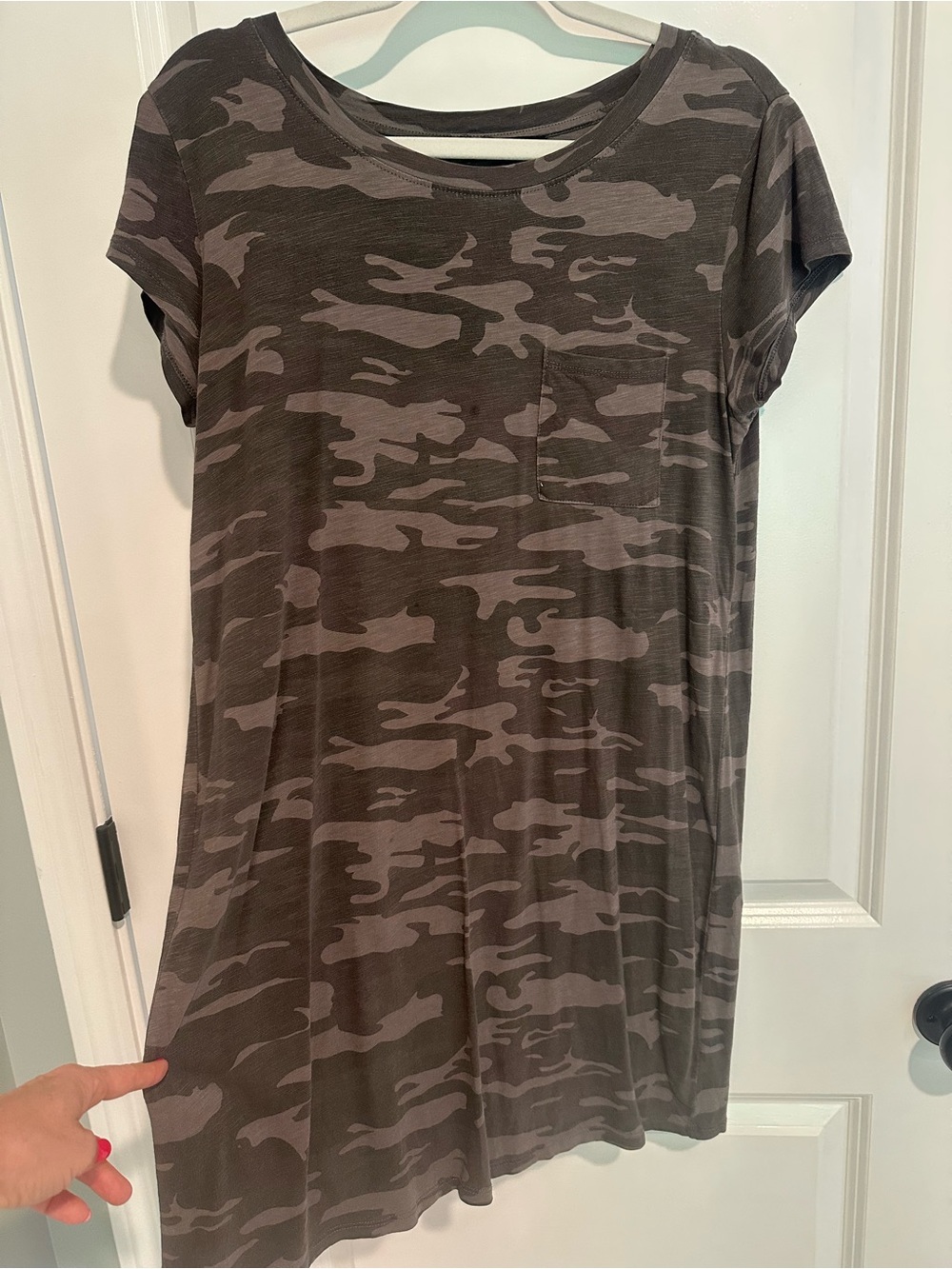 Camo T-Shirt Dress - Olive Gray